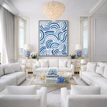 Quadro Canvas La Mer 60x40cm Mold Preta Quadro Canvas La Mer 60x40cm Mold Preta
