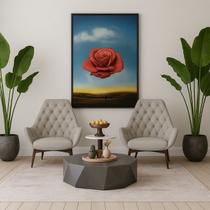 Quadro Canvas La Rosa Meditativa 40x30cm Mold Branca