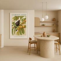 Quadro Canvas Lerbolario Melo Selvatico 90X60Cm Mold Preta Quadro Canvas Lerbolario Melo Selvatico 90X60Cm Mold Preta