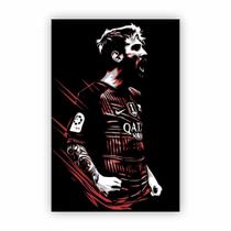 Quadro Canvas Lionel Messi Barcelona Vermelho 60X40Cm Quadro Canvas Lionel Messi Barcelona Vermelho 60X40Cm
