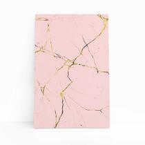 Quadro Canvas Mármore Dourado E Rose Decorativo 60X40Cm