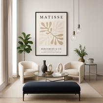 Quadro Canvas Matisse Papiers Bege 60x40cm Mold Branca Quadro Canvas Matisse Papiers Bege 60x40cm Mold Branca