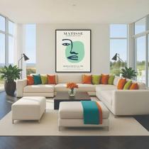 Quadro Canvas Matisse Papiers Face 40x30cm Mold Preta Quadro Canvas Matisse Papiers Face 40x30cm Mold Preta