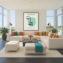 Quadro Canvas Matisse Papiers Face 70X50Cm Mold Preta Quadro Canvas Matisse Papiers Face 70X50Cm Mold Preta