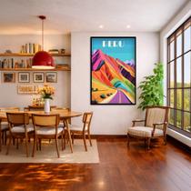 Quadro Canvas Peru Abstrato 90x60cm Mold Preta