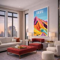 Quadro Canvas Peru Travel 40x30cm Mold Preta