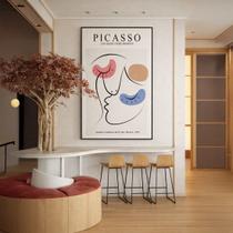 Quadro Canvas Picasso Casal Namorados 70x50cm Mold Branca