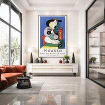 Quadro Canvas Picasso Femme Á La Montre 60x40cm Mold Preta Quadro Canvas Picasso Femme Á La Montre 60x40cm Mold Preta