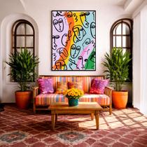 Quadro Canvas Picasso Frame Posters 70x50cm Mold Preta