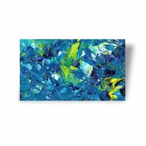 Quadro Canvas Premium Abstrato Tinta Azul e Verde 60x40cm Quadro Canvas Premium Abstrato Tinta Azul e Verde 60x40cm