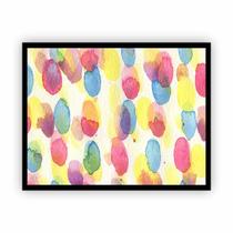 Quadro Canvas Premium Abstrato Tinta Com Moldura 90X60Cm Quadro Canvas Premium Abstrato Tinta Com Moldura 90X60Cm