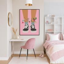 Quadro Canvas Quarto Menina Adolescente 70x50cm Mold Branca