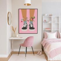 Quadro Canvas Quarto Menina Adolescente 90X60Cm Mold Branca