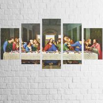 Quadro Canvas Religioso Santa Ceia Jesus Cristo 110X65Cm