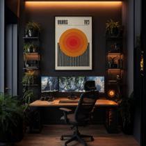 Quadro Canvas Sunset Stripe 60x40cm Mold Preta