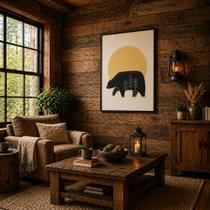 Quadro Canvas Urso Floral 70x50cm Mold Branca