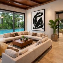 Quadro Canvas Women Shape 70x50cm Mold Preta