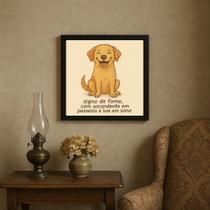 Quadro Cão Caramelo Humor Signo - 33x33cm Quadro Cão Caramelo Humor Signo - 33x33cm