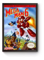 Quadro Capa Game Mega Man 6 Nintendinho Poster Moldurado