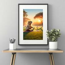 Quadro Capivara Fazendo Yoga - 60x48cm Quadro Capivara Fazendo Yoga - 60x48cm