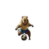 Quadro Capivara Jogando Futebol 45X34Cm - Com Vidro