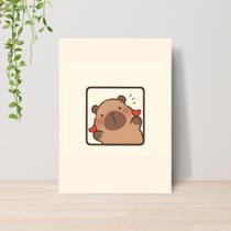 Quadro Capivaras Fofas A4 Placa MDF 007