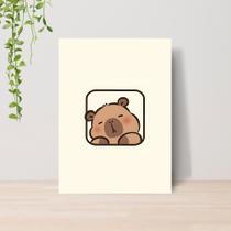Quadro Capivaras Fofas A4 Placa MDF 008