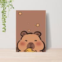 Quadro Capivaras Fofas A4 Placa MDF 010