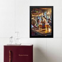 Quadro Capivaras Tomando Cerveja 33X24Cm - Com Vidro
