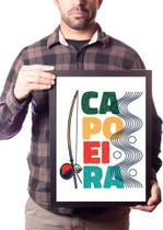 Quadro Capoeira Arte Escrita E Berimbau Decoração Academia