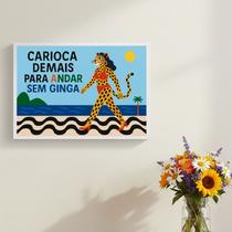 Quadro Carioca Demais Andar Sem Ginga 24x18cm Mold Branca Quadro Carioca Demais Andar Sem Ginga 24x18cm Mold Branca