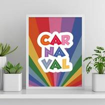 Quadro Carnaval Arco-Íris Colorido 33x24cm - com vidro