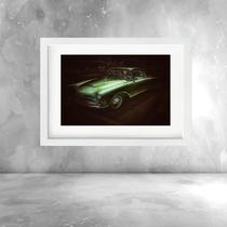 Quadro Carro Antigo Clássico Verde - 60x48cm