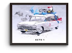 Quadro Carros Iconicos Ecto 1 Poster Moldurado