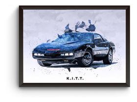 Quadro Carros Iconicos Kitt Poster Moldurado