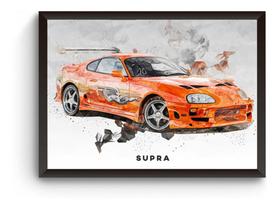 Quadro Carros Iconicos Supra Poster Moldurado