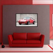 Quadro Carros Porsche Vermelho Com Moldura Decorações