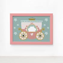 Quadro Carruagem da Princesa Moldura Rosa 22x32cm
