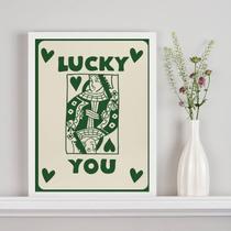 Quadro Carta Baralho - Lucky You 33x24cm - com vidro