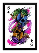 Quadro Carta Naipe Cranio Arte Decoração Estúdio Tatuagem Quadro Carta Naipe Cranio Arte Decoração Estúdio Tatuagem