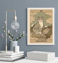 Quadro Carta Tarot Gato Signo Aquário 24x18cm - com vidro Quadro Carta Tarot Gato Signo Aquário 24x18cm - com vidro