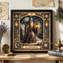 Quadro Carta Tarot O Eremita 33x33cm Mold Branca Vidro Quadro Carta Tarot O Eremita 33x33cm Mold Branca Vidro