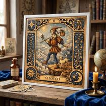Quadro Carta Tarot O Louco 33x33cm Mold Branca Quadro Carta Tarot O Louco 33x33cm Mold Branca