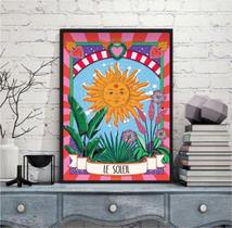 Quadro Carta Tarot Sol - Le Soleil 24x18cm Quadro Carta Tarot Sol - Le Soleil 24x18cm