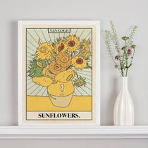 Quadro Carta Tarot Sunflowers - Van Gogh 24x18cm - com vidro