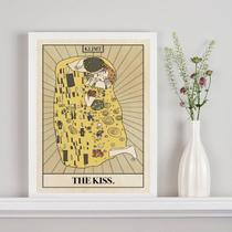 Quadro Carta Tarot The Kiss - Klimt 24x18cm - com vidro Quadro Carta Tarot The Kiss - Klimt 24x18cm - com vidro