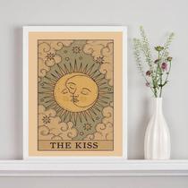 Quadro Carta Tarot The Kiss - Sol E Lua 33X24Cm - Com Vidro