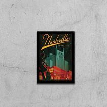 Quadro Cartaz Retrô Nashville 45x34cm - com vidro
