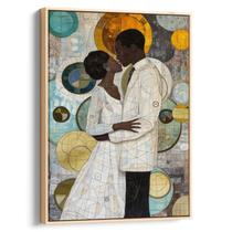 Quadro Casal em Harmonia de Círculos Celestiais