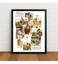 Quadro Casal Personalizado Varal Com 09 Fotos Com Moldura Preto Quadro Casal Personalizado Varal Com 09 Fotos Com Moldura Preto